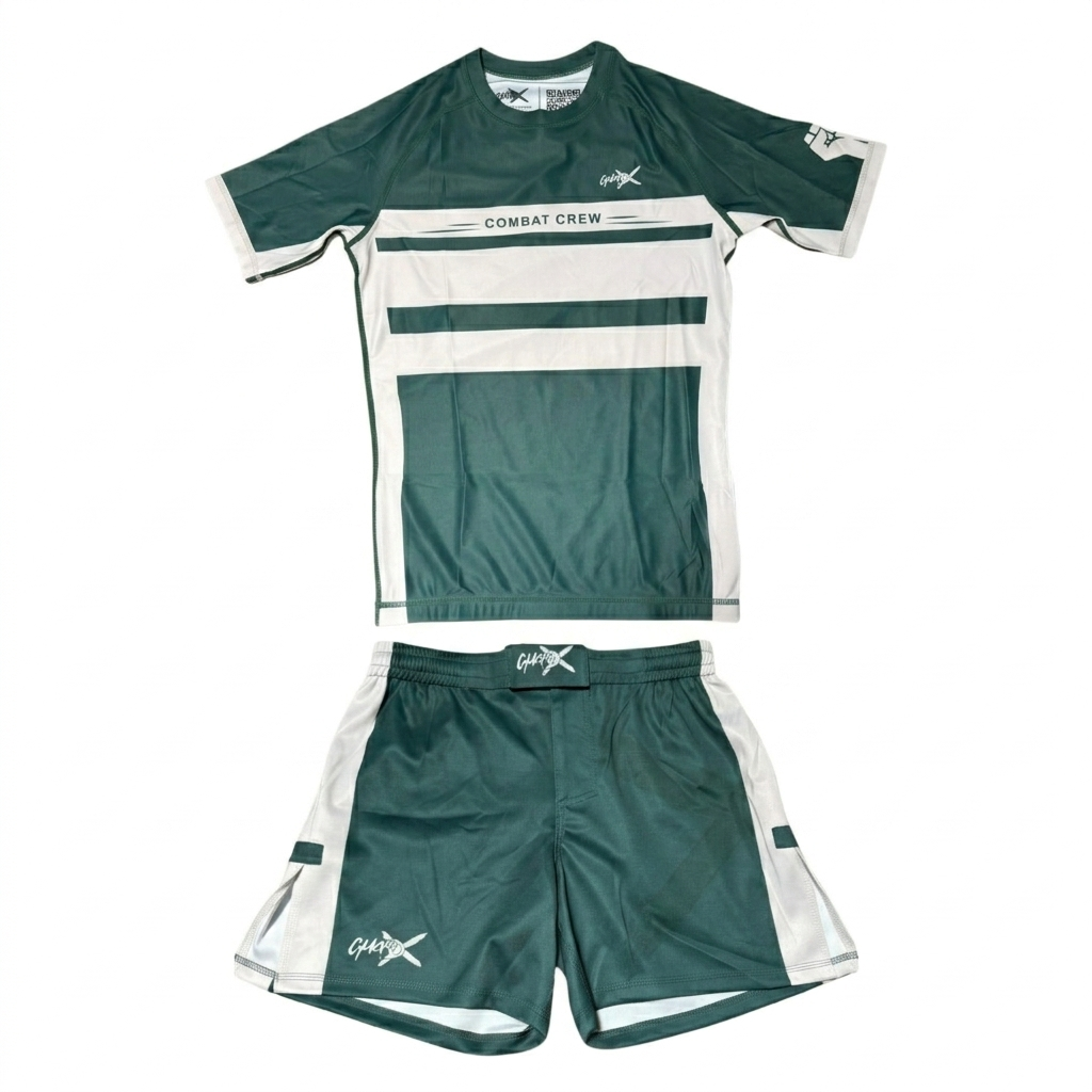 Combat Crew-X Rashguard & Fight Shorts Set (Short Sleeve) - GuardxStore