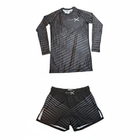 Elite-X Black Complete Set (Rashguard Long Sleeve + Short) - GuardxStore