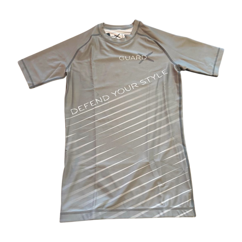 Elite-X Grey Rashguard - Short Sleeve - GuardxStore