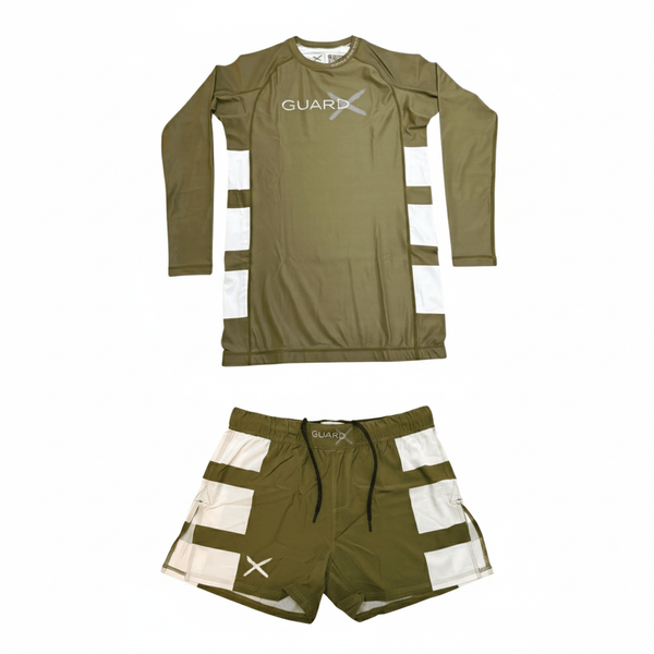 Greenstrike - X Complete Set (Rashguard Long Sleeve + Short) - GuardX | Premium Fight Gear